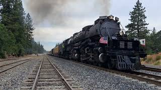 Big Boy 4014 climbing up to Colfax CA 71424 [upl. by Ahtanamas]