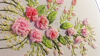 Brazilian Embroidery Rose cast on stitch 🌸 Бразильская Вышивка [upl. by Theurich]