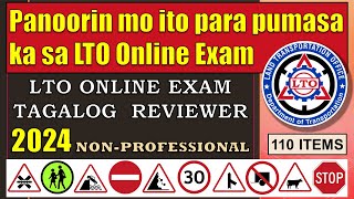 2024 TAGALOG LTO NONPROFESSIONAL ONLINE EXAM REVIEWER [upl. by Ximenes]