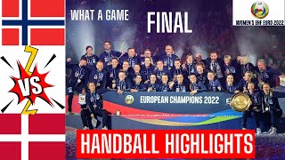 Denmark Vs Norway handball Highlights Final Womens EURO 2022 [upl. by Alorac500]