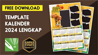 FREE DOWNLOAD TEMPLATE KALENDER 2024 UPIN IPIN COREL DRAW [upl. by Erlewine]