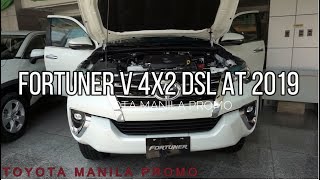 TOYOTA FORTUNER 4X2 V AT 2019 WHITE PEARL FULL WALK AROUND  TOYOTA MANILA PROMO [upl. by Eilerua]