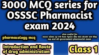 osssc pharmacist exam 2024pharmacologytopicwisemcqmcq 1 to 50esicaiimsrrbzphsschpsscssb [upl. by Omer618]