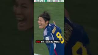 Japan scores 2 goals in 2 minutes to take a 20 lead 🤯🇯🇵 foxsoccer WorldCup Japan [upl. by Litton]