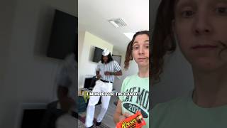 Kat tricks Ed with PLANTBASED Reese‘s peanut butter cups 😈 w ItsGoodBurgerEd comedy reeses ￼ [upl. by Anayik]