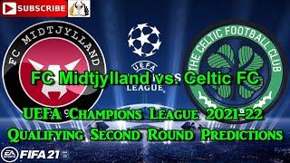 FC Midtjylland vs Celtic FC 202122 UEFA Champions League Qualifying Second Round FIFA 21 [upl. by Aowda802]