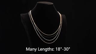 Essential 12mm Wide Thin Round 18k Gold Plated Snake Chain Necklace Best Chains for Pendants [upl. by Marabel]