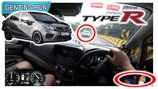 Proton Persona 5MT chasing FK8 Honda Civic Type R  Malaysia POV Genting Run 冲上云霄 CC Subtitle [upl. by Seema]