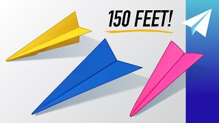 3 Paper Airplanes that Fly REALLY Far How to make the BEST Paper Airplanes for Distance [upl. by Enomas]