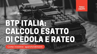 BTP Italia calcolo preciso di cedola e rateo [upl. by Myrlene]