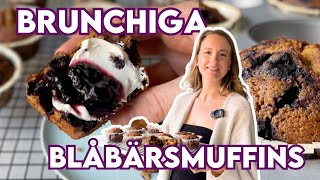 Brunchiga blåbärsmuffins  med maxad blåbärssmak ✨🫐 [upl. by Bahe]