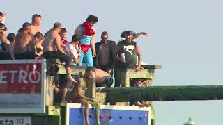 Greasy Pole contest compilation video from Pavilion Beach in Gloucester Ma [upl. by Gavrila]