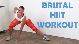 HIIT Workout for Fat Loss – 20 Minute Brutal HIIT Training at Home – No Equipment [upl. by Celestine]