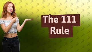 What is 111 rule in English [upl. by Acinehs]