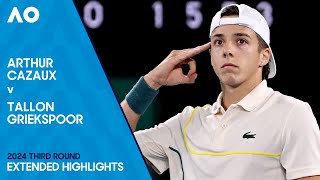 Arthur Cazaux v Tallon Griekspoor Extended Highlights  Australian Open 2024 Third Round [upl. by Oap]