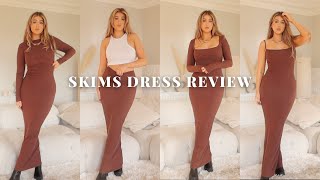 VIRAL SKIMS DRESS REVIEW AND TRY ON [upl. by Ynnub]