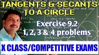 EXERCISE 92  1 2 3 amp 4 PROBLEMSTANGENTS AND SECANTS TO A CIRCLE [upl. by Zetra]