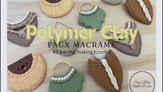 Faux Macrame made with Polymer Clay  no special tools required  simple tutorial  earring making [upl. by Nyleahs764]