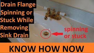 Remove Stuck Bathroom Sink Drain Flange  Spinning [upl. by Rasure]