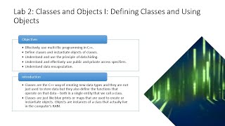 Lab 2 Classes and Objects I Defining Classes and Creating Objects [upl. by Tham]