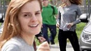 Make up free Emma Watson returns to the set of Regression days after graduating from Brown Univer [upl. by Lasser]