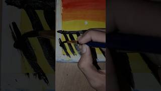 Evening time acrylic painting sunset paintingshortvideosimpledrawingstepbystep art painting [upl. by Hetti673]