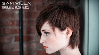 Short Razor Haircut Tutorial  How To Create Scattered Graduation amp Texture [upl. by Germin]