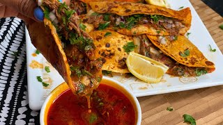 BIRRIA QUESA TACOS STEP BY STEP  BEEF TACO RECIPE  TERRIANN’S KITCHEN [upl. by Snahc955]