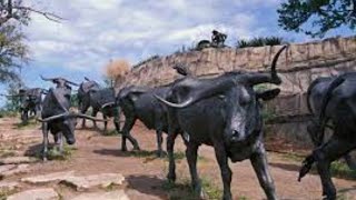 Running Longhorn Cattle Sculpture or quotLonghorns on the Runquot sculptureviral longhorns texas [upl. by Yanrahc]