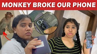 🙉MONKEY Came to our House🏠 amp Broke Akkas PHONE😢  ₹16000 Pochii💔  Ammu Times [upl. by Judie]