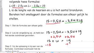 Coördinaten omslagpunt berekenen met vergelijking [upl. by Nomael]