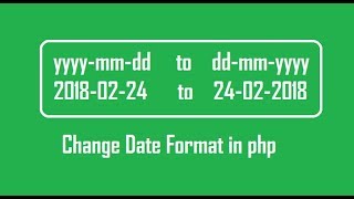 How to change date format in php yyyymmdd to ddmmyyyy [upl. by Loftis]