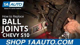 How to Replace Front Lower Ball Joint 9704 Chevy S10 Pickup Part 1 [upl. by Swor786]