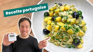 Poêlée portugaise  Pommes de terre oignons morue olives noires et persil  Recette facile [upl. by Binny976]