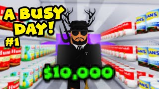 Roblox Retail Tycoon 2 Lets Play  A Busy Day 1 [upl. by Ehling]