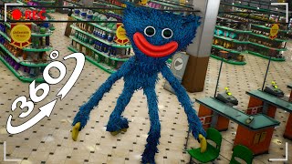 VR 360° Poppy Playtime Huggy Wuggy in Supermarket  360 Video 4K [upl. by Ataynik]