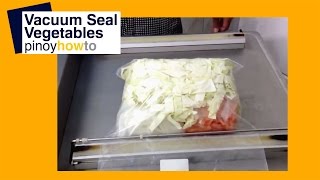 Vacuum Packing How to vacuum seal food – vegetables  Pinoy How To [upl. by Teilo72]