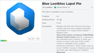 Sniping the Blue Lootbloc Lapel Pin From Avatar Outfit Creator 687 [upl. by Carlos]