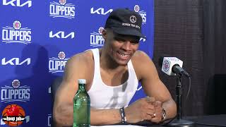 Russell Westbrook On Facing The Lakers amp Why Hes Been A Happier Person On The Clippers HoopJab [upl. by Menendez203]