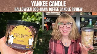 YANKEE CANDLE Halloween Boo Nana Toffee Candle Review [upl. by Kalmick]