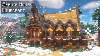 Minecraft 119 How to build a Big Spruce House  Tutorial [upl. by Mayworm]