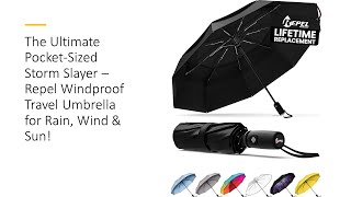 The Ultimate PocketSized Storm Slayer – Repel Windproof Travel Umbrella for Rain Wind amp Sun [upl. by Valonia]