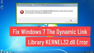 Fix Windows 7 The Dynamic link library KERNEL32dll Error [upl. by Belshin]