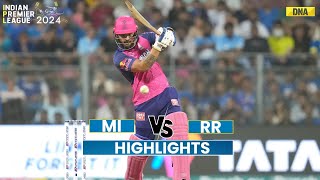 RR vs MI Highlights Riyan Parag Shine Rajasthan Royals Beat Mumbai Indians By 6 Wickets  IPL2024 [upl. by Anse545]