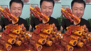 Mukbang Yang Zai Food  Eat Spicy Sheep Bone Marrow Sheep Bone Sticks [upl. by Ruggiero377]