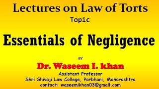 Tort of Negligence  Essentials of Tort of Negligence  Negligence introduction and essentials [upl. by Alemahs]