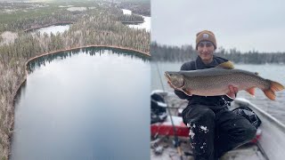 Fishing for 30 INCH SPLAKE in a TINY LAKE Northern Ontario [upl. by Lubba178]