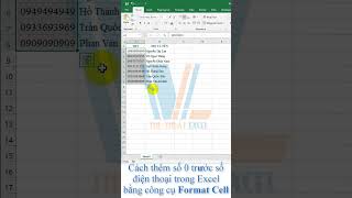 Cách thêm số 0 trước số điện thoại trong Excel bằng công cụ Format Cell shorts [upl. by Andeee]