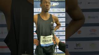 Meeting ELITE indoor de Miramas Métropole 2022 interview de Jeff Erius FRANCE 60m MASCULIN [upl. by Lilllie824]