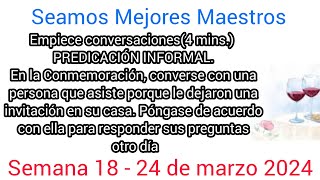 Empiece conversaciónes 4 Mins Predicación Informal ✅ Semana 18  24 de marzo 2024 [upl. by Gladstone]